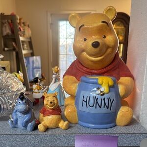Winnie the Pooh Cookie Jar and Figurines